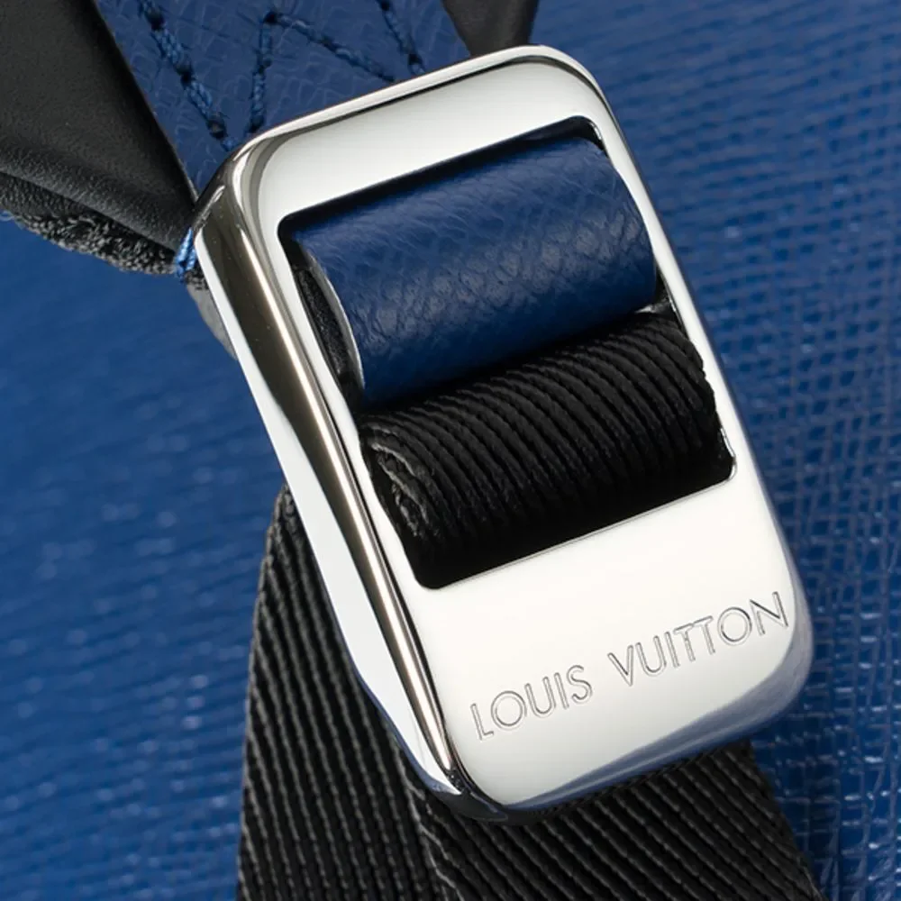 Louis Vuitton Rucksack Blue Leather Monogram Canvas